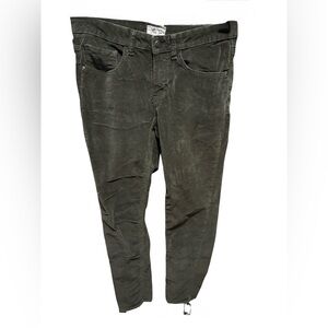 Per Se Olive Corduroy Skinny Trousers